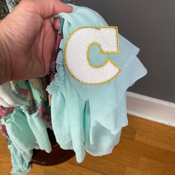 CHIO Maxi Skirt Size XS Sheer Ruffle Hem Boho Floral Blue Tan Italian Romantic - Picture 14 of 16